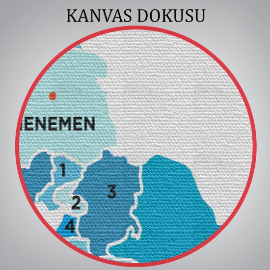 İzmir İli ve İlçeler Haritası Dekoratif Kanvas Tablo 1369 İzmir İli ve İlçeler Haritası Dekoratif Kanvas Tablo 1369