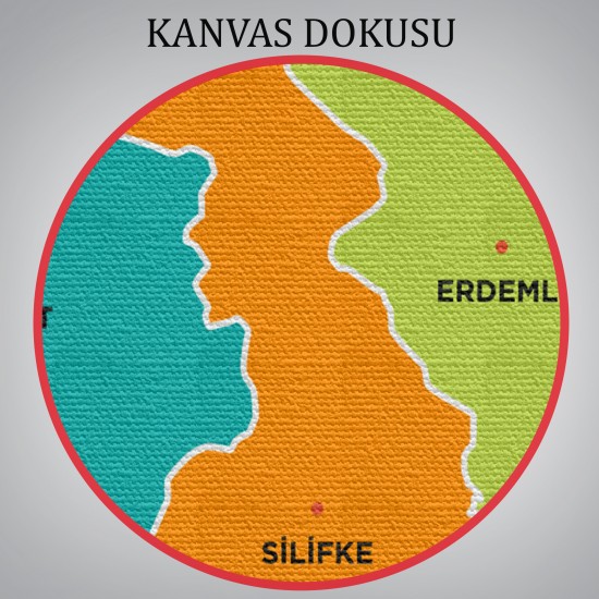 Mersin İli ve İlçeler Haritası Dekoratif Kanvas Tablo 1418 Mersin İli ve İlçeler Haritası Dekoratif Kanvas Tablo 1418