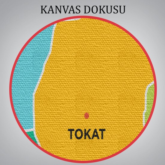 Tokat İli ve İlçeler Haritası Dekoratif Kanvas Tablo 1466 Tokat İli ve İlçeler Haritası Dekoratif Kanvas Tablo 1466