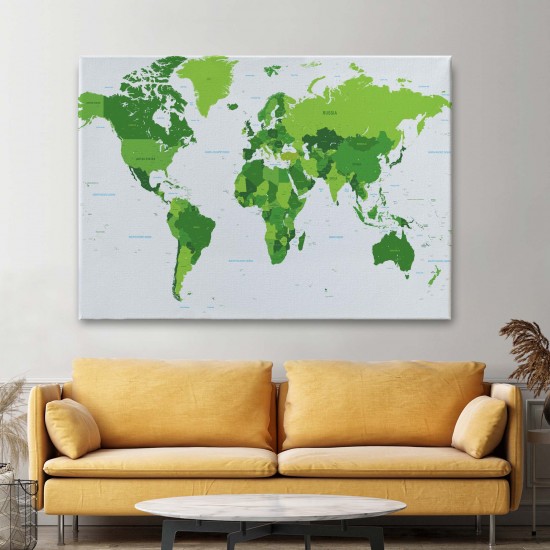 Dünya Haritası Dekoratif Kanvas Tablo 1057