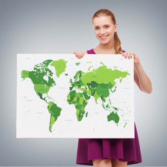 Dünya Haritası Dekoratif Kanvas Tablo 1057