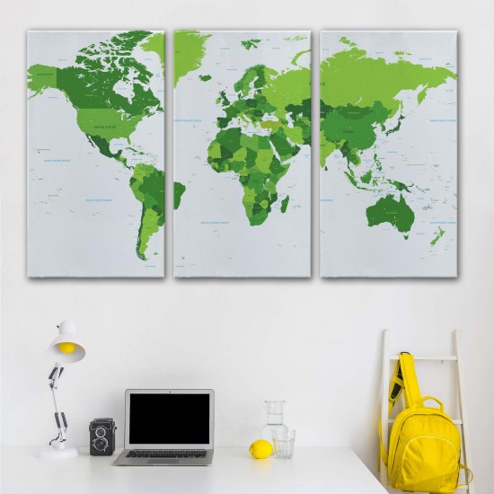 Dünya Haritası Dekoratif Kanvas Tablo 1057
