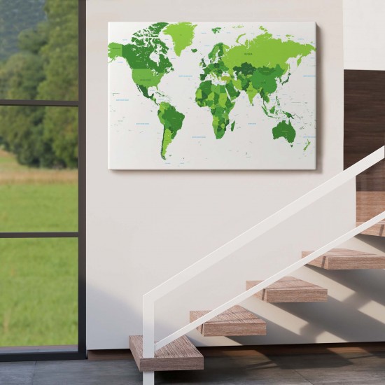 Dünya Haritası Dekoratif Kanvas Tablo 1057