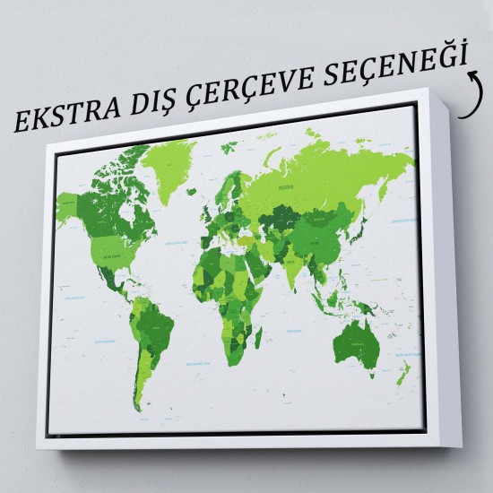 Dünya Haritası Dekoratif Kanvas Tablo 1057