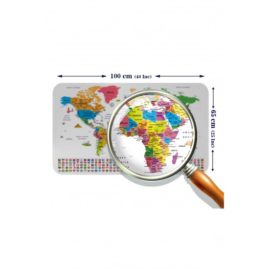 Eğitici - ÖğreticiDünya ve Türkiye Haritası Çocuk Odası Duvar Sticker ı 3885