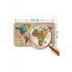 Ahşap Görünümlü Türkçe Eğitici Detaylı Atlası Dekoratif Dünya Haritası Duvar Sticker 