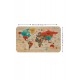 Ahşap Görünümlü Türkçe Eğitici Detaylı Atlası Dekoratif Dünya Haritası Duvar Sticker 