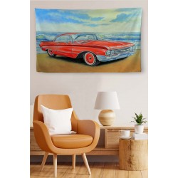 Duvar Örtüsü Klasik Araba Kaliteli Kanvas Duvar Halısı