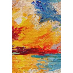 Duvar Örtüsü Gökyüzü Yağlıboya Görünümlü Kaliteli Kanvas Duvar Halısı