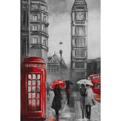 Duvar Örtüsü Londra da Kış Yağlıboya Görünümlü Kaliteli Kanvas Duvar Halısı