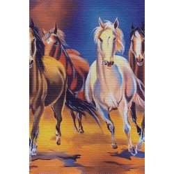 Duvar Örtüsü Koşan Atlar Kaliteli Kanvas Duvar Halısı
