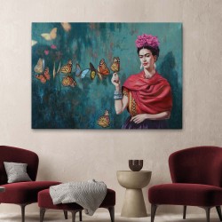 Ünlü Ressam Ve Kelebekler Kanvas Tablo ( TEK PARÇA )