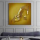 3D Efekt Altın İnsan Kanvas tablo, Altın Duvar Dekoru, Altın Gold Efekt