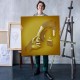 3D Efekt Altın İnsan Kanvas tablo, Altın Duvar Dekoru, Altın Gold Efekt