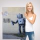 Banksy Graffiti Yapan Robot Kanvas Tablo Banksy Graffiti Yapan Robot Kanvas Tablo