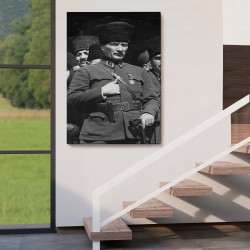 Atatürk Portre Tablosu Mustafa Kemal Atatürk Dikdörtgen Dekoratif Kanvas Tablo