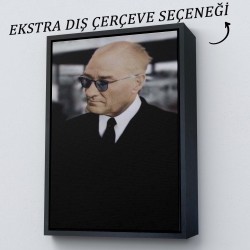 Atatürk Portre Tablosu Mustafa Kemal Atatürk Dikdörtgen Dekoratif Kanvas Tablo