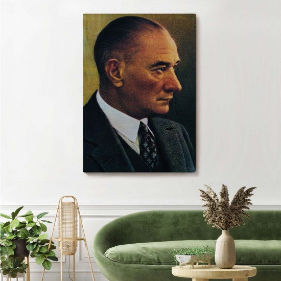 Atatürk Portre Tablosu Mustafa Kemal Atatürk Dikdörtgen Dekoratif Kanvas Tablo Atatürk Portre Tablosu Mustafa Kemal Atatürk Dikdörtgen Dekoratif Kanvas Tablo