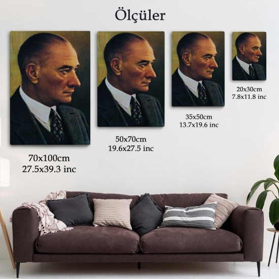 Atatürk Portre Tablosu Mustafa Kemal Atatürk Dikdörtgen Dekoratif Kanvas Tablo Atatürk Portre Tablosu Mustafa Kemal Atatürk Dikdörtgen Dekoratif Kanvas Tablo