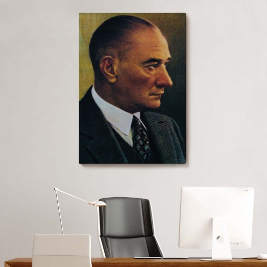 Atatürk Portre Tablosu Mustafa Kemal Atatürk Dikdörtgen Dekoratif Kanvas Tablo Atatürk Portre Tablosu Mustafa Kemal Atatürk Dikdörtgen Dekoratif Kanvas Tablo