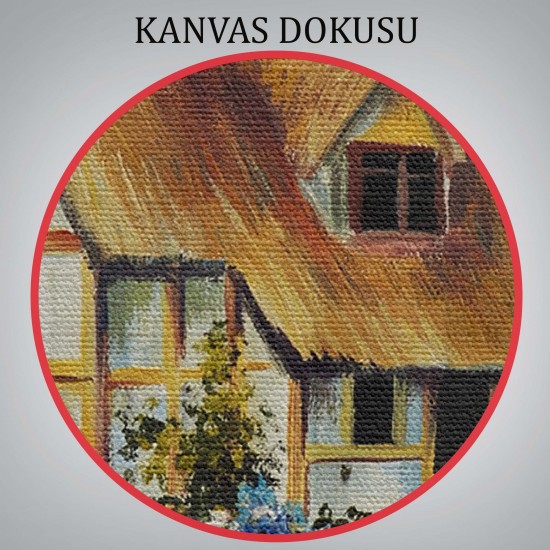 Bahçeli Orman Evi Yağlıboya Dekoratif Kanvas Duvar Tablosu Bahçeli Orman Evi Yağlıboya Dekoratif Kanvas Duvar Tablosu